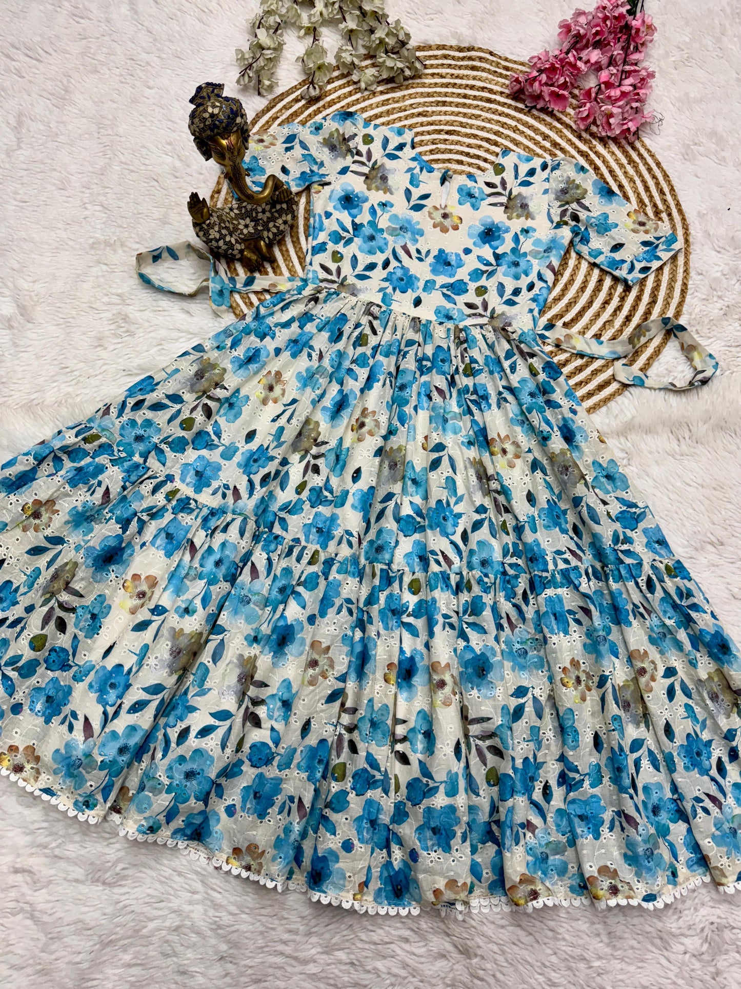 Blue Blossom Anarkali Gown