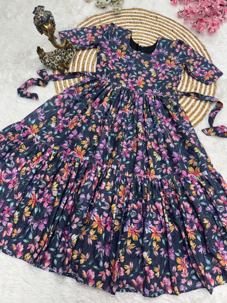 Floral Print Short Sleeve Maxi Dress