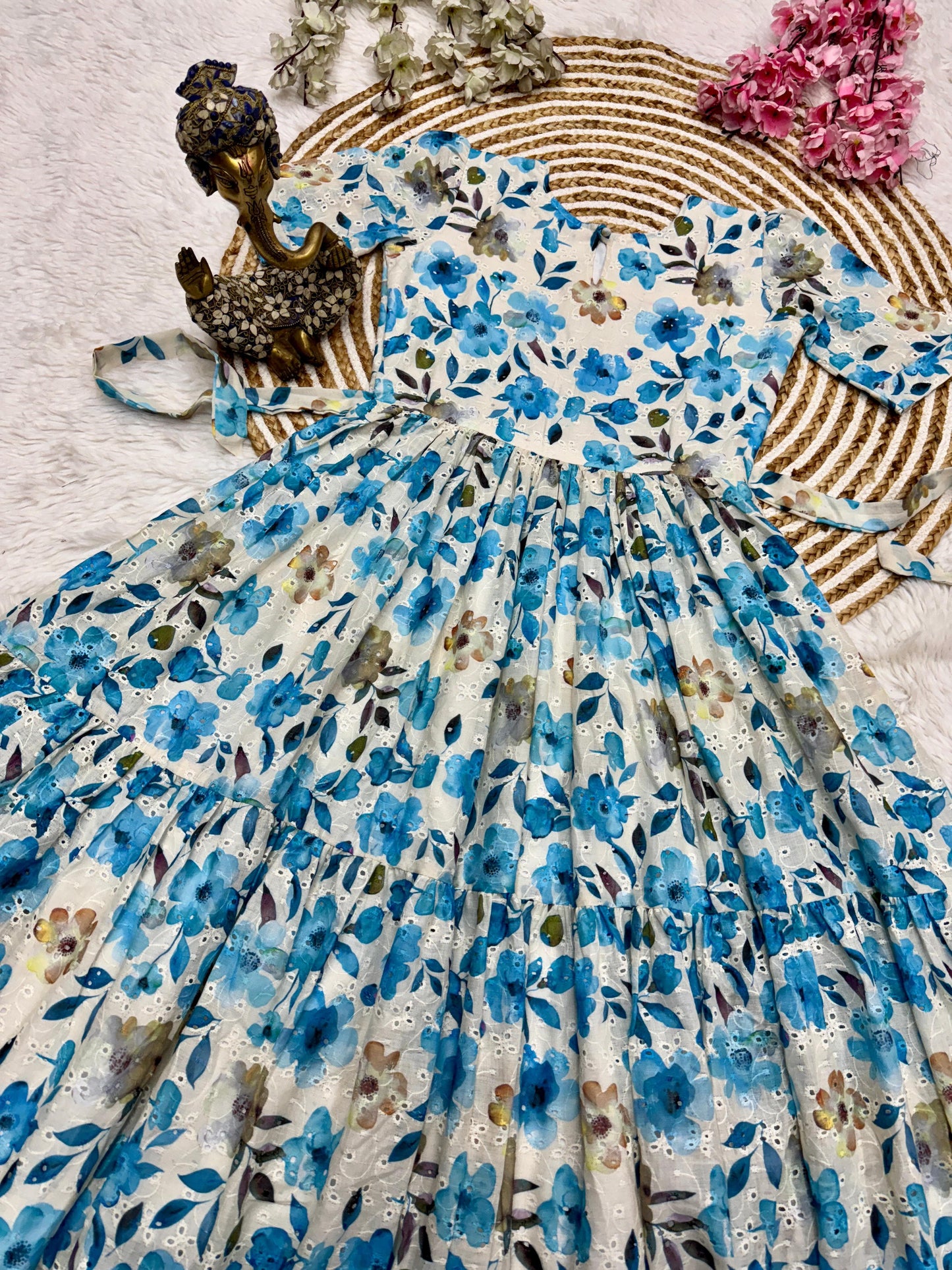 Blue Blossom Anarkali Gown