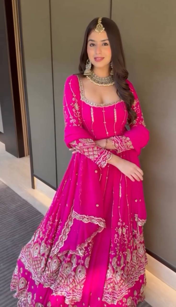 Pink Embroidered Bridal Lehenga