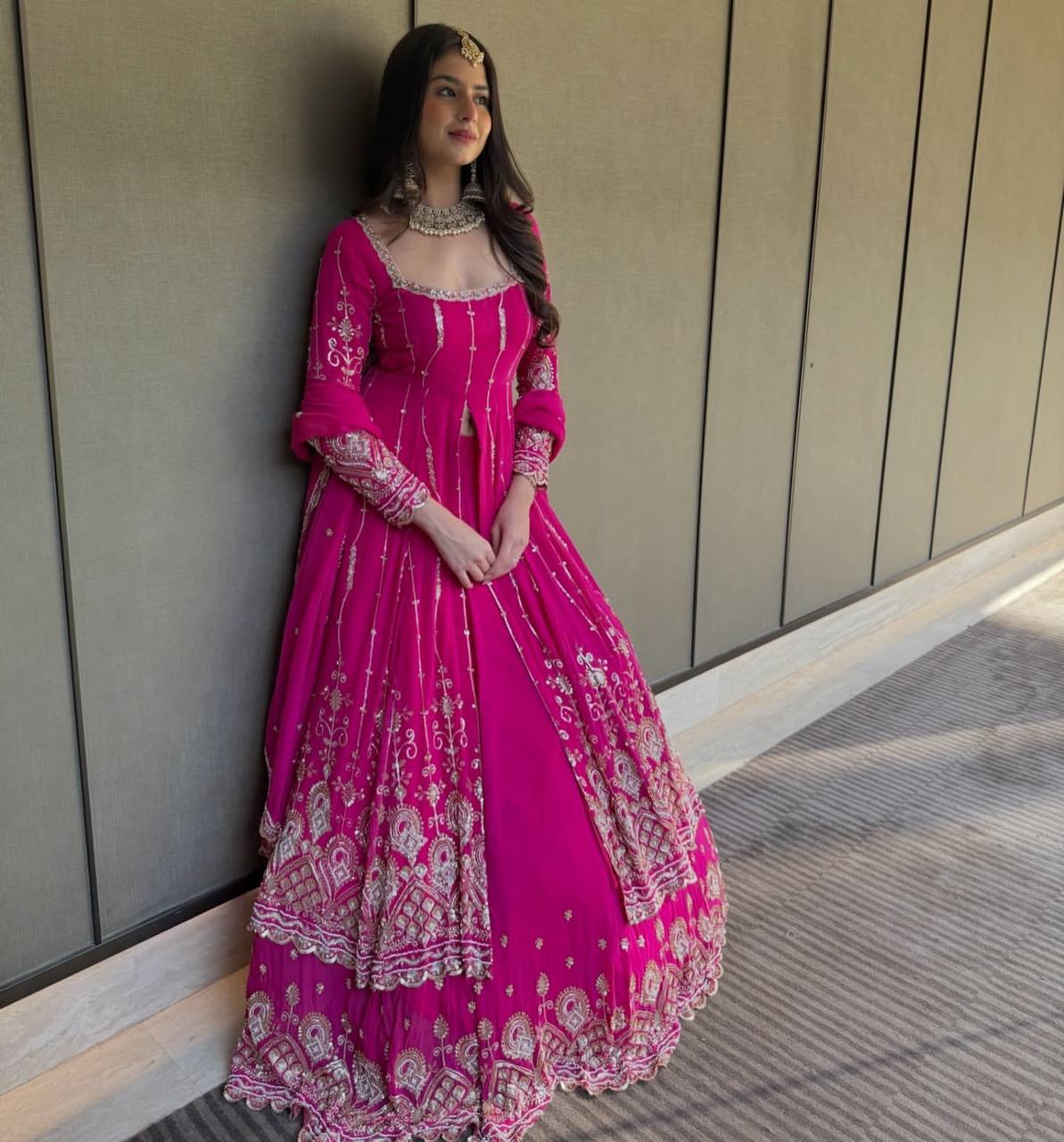 Pink Embroidered Bridal Lehenga