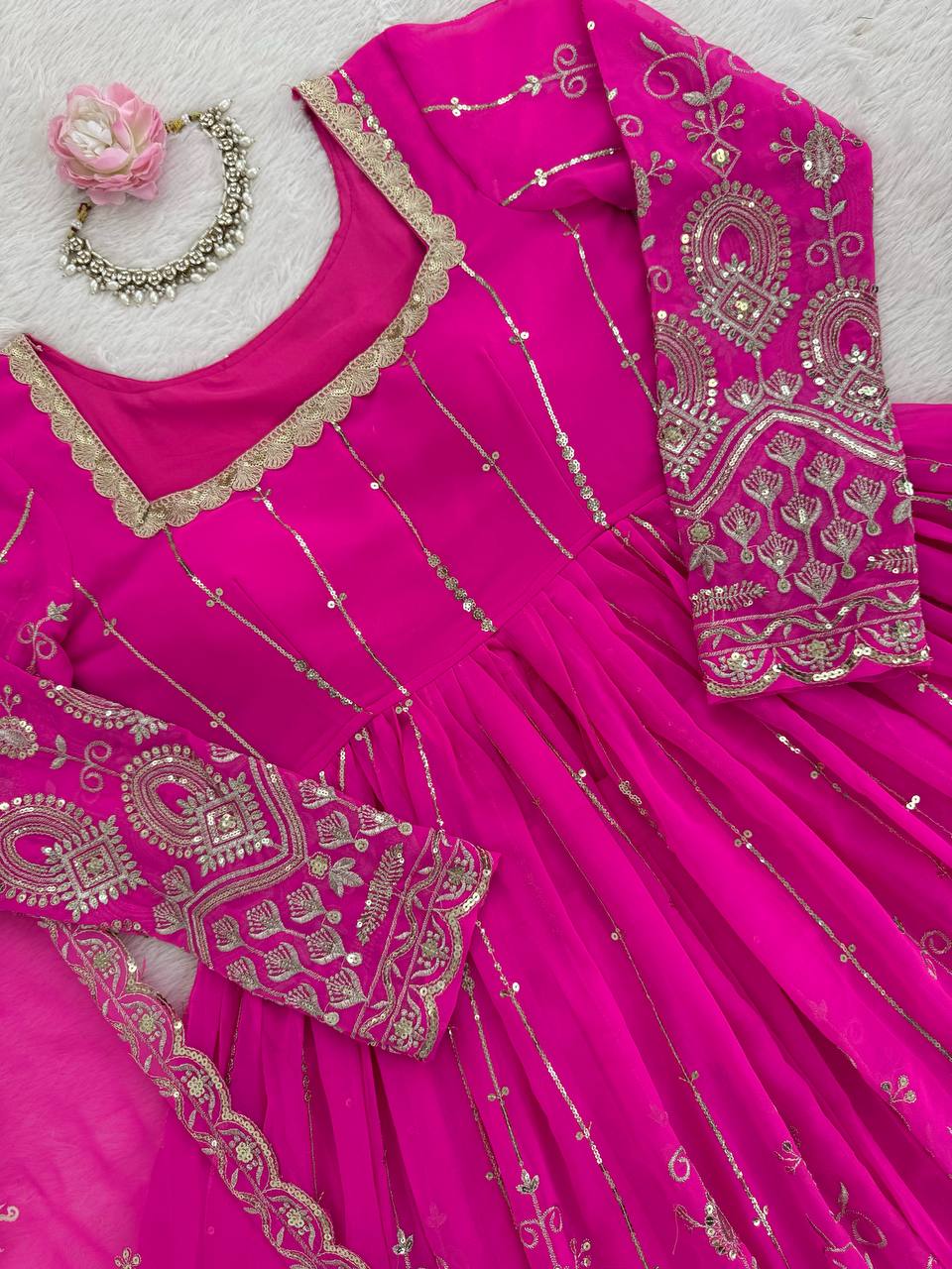 Pink Embroidered Bridal Lehenga
