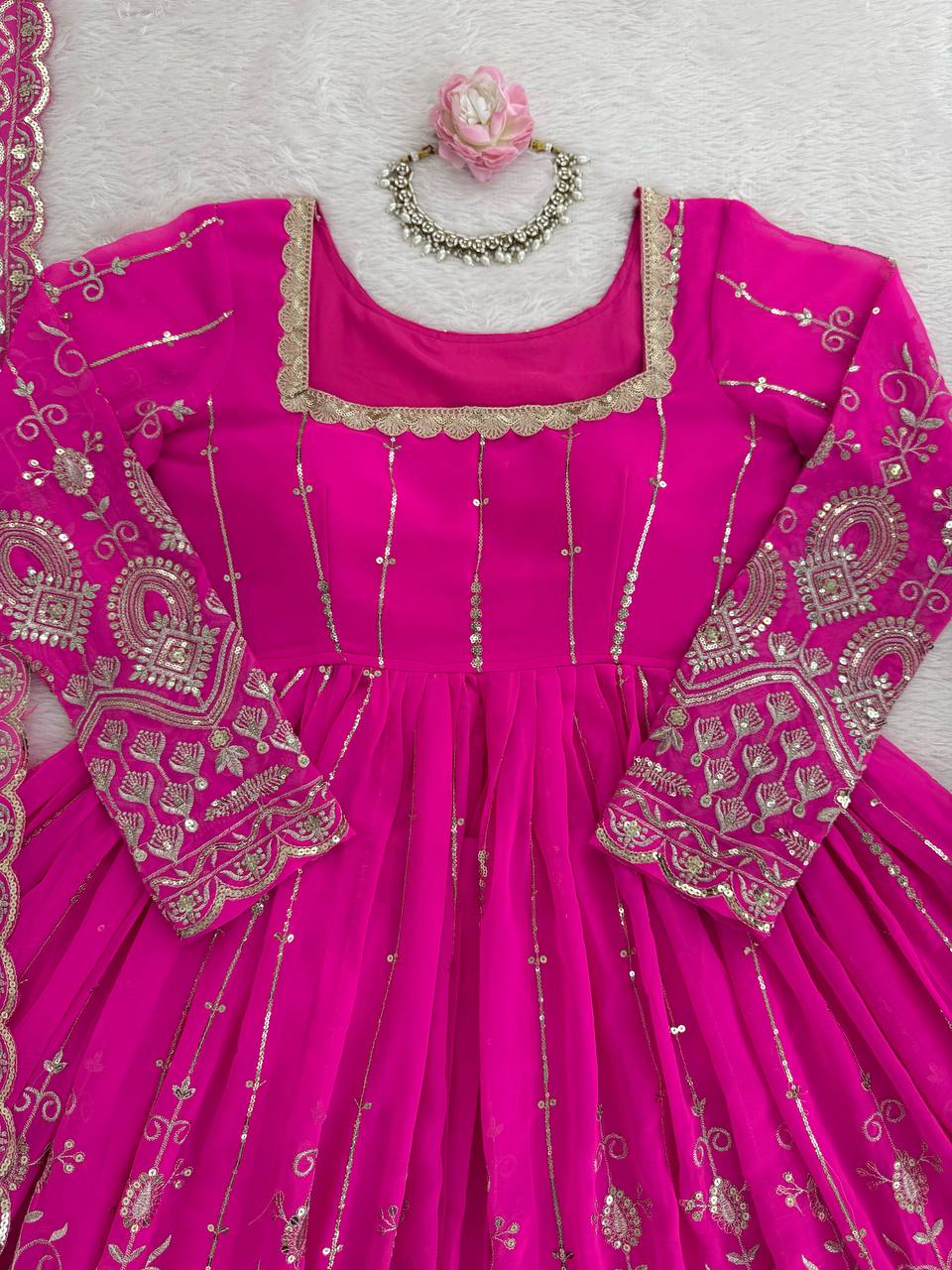 Pink Embroidered Bridal Lehenga