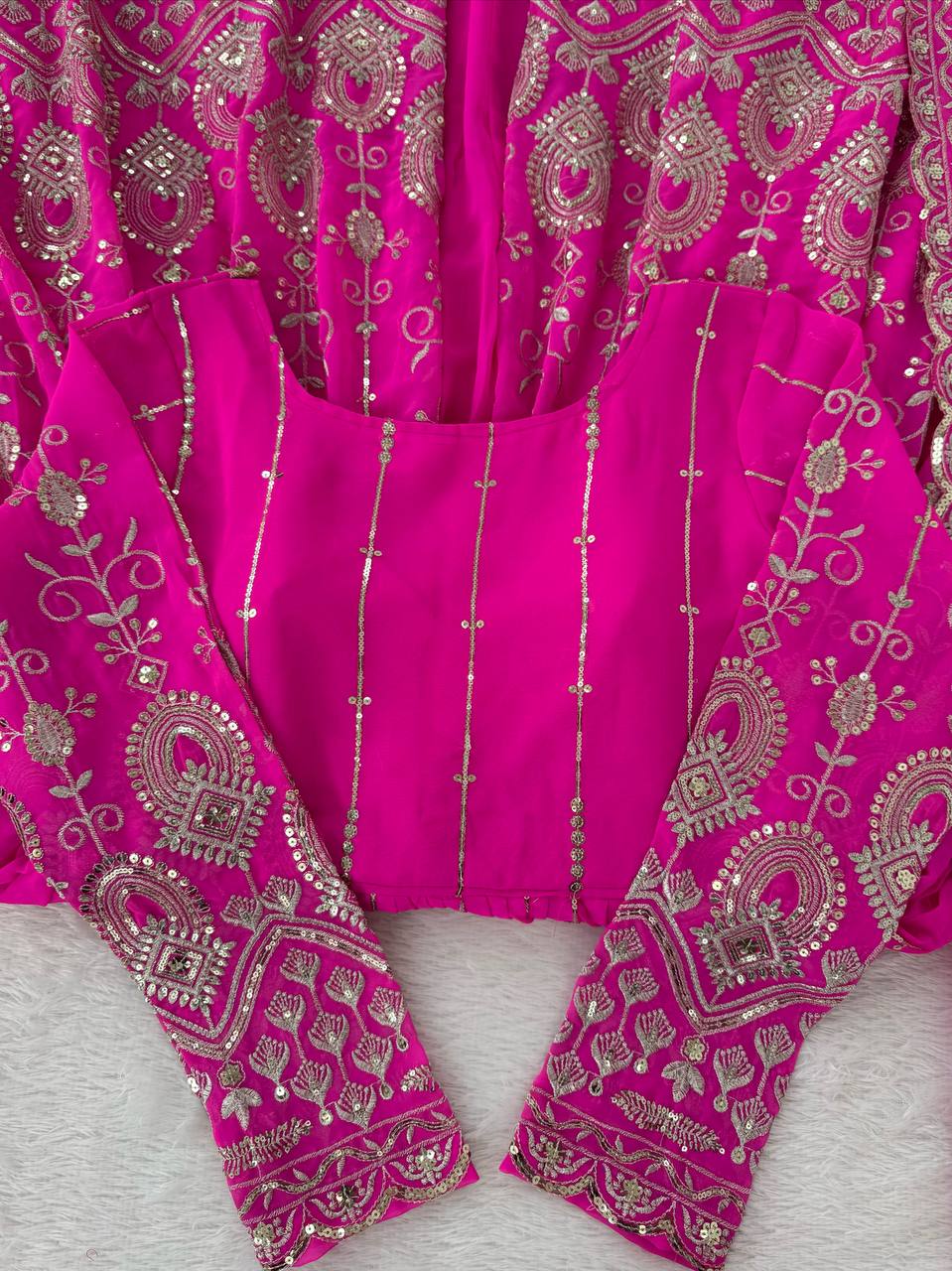 Pink Embroidered Bridal Lehenga